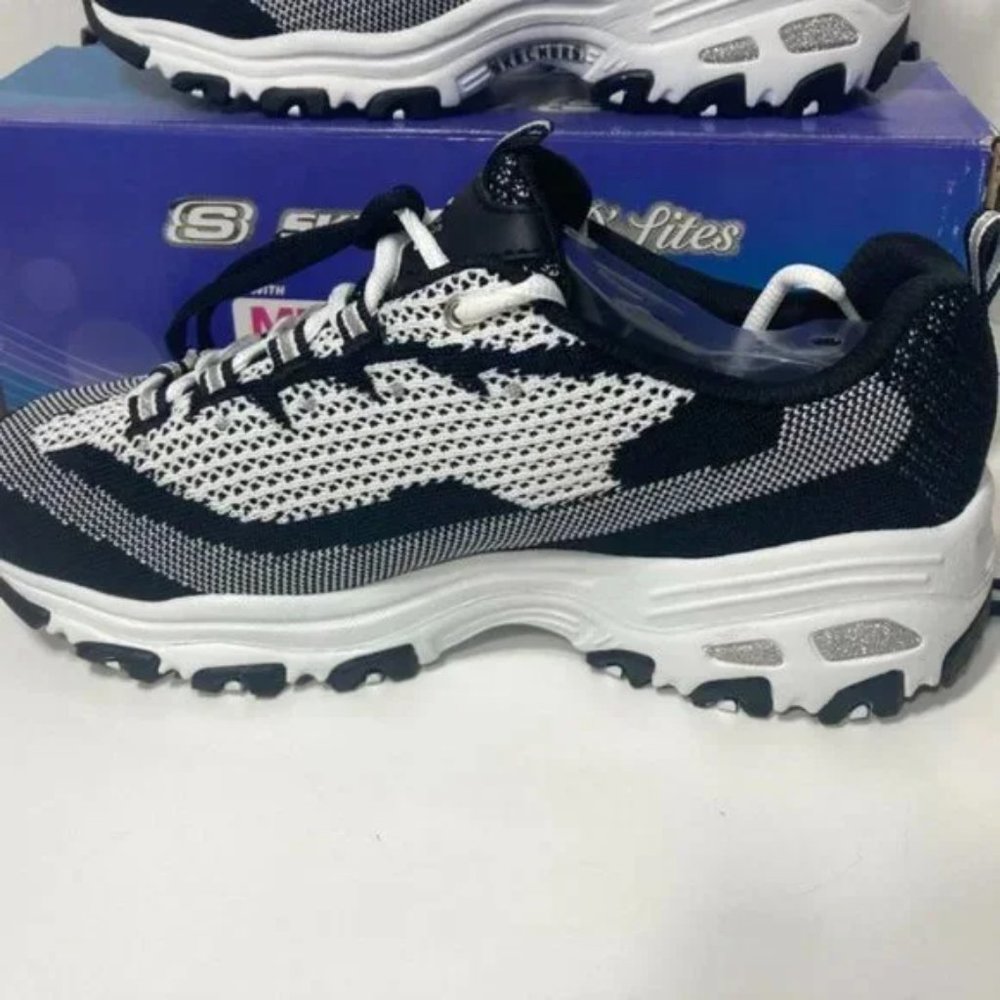 Skechers D' Lites Memory Foam Sneakers Black White